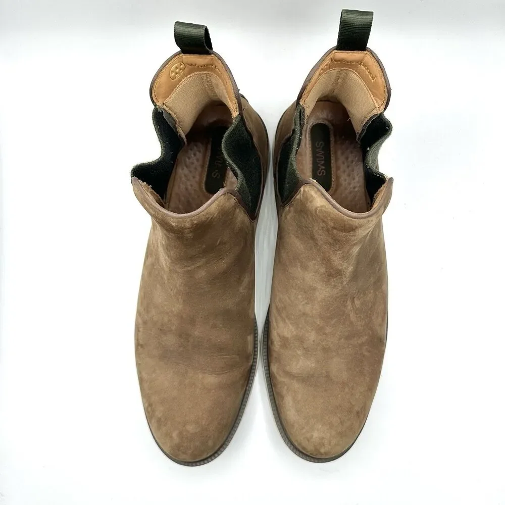 SWIMS Chelsea Boots Mens 11 Brown Suede Waterproof Slip On Ankle Shoes EU 44